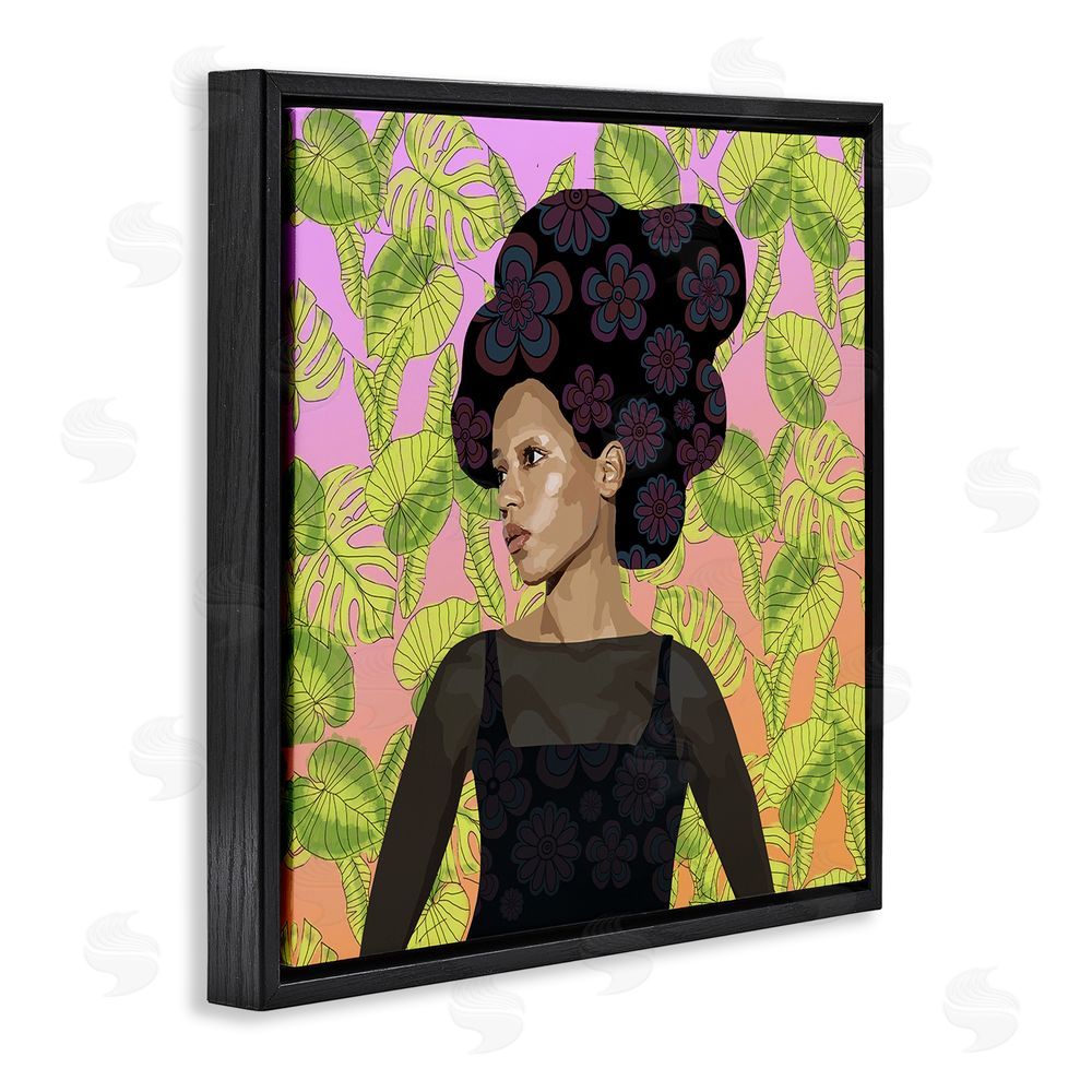 Lynnda Rakos Whispers Of Bloom Black Floating Frame Canvas Wall Art Print