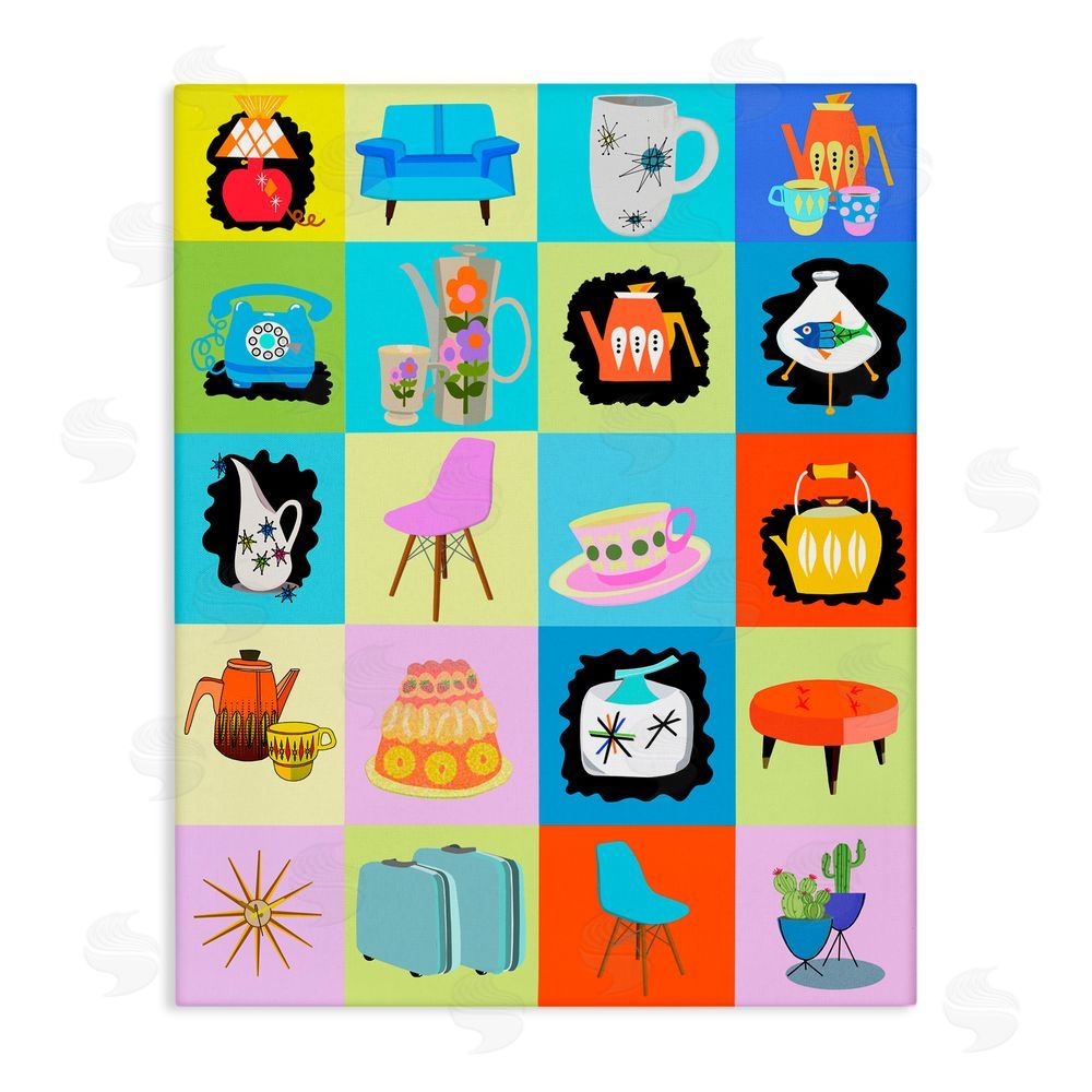 Lynnda Rakos Retro Vintage Vignettes Stretched Canvas Wall Art Print
