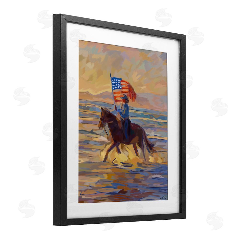 Amelia Noyes American Cowgirl Abstraction Black Framed Print Under Glass Wall Art