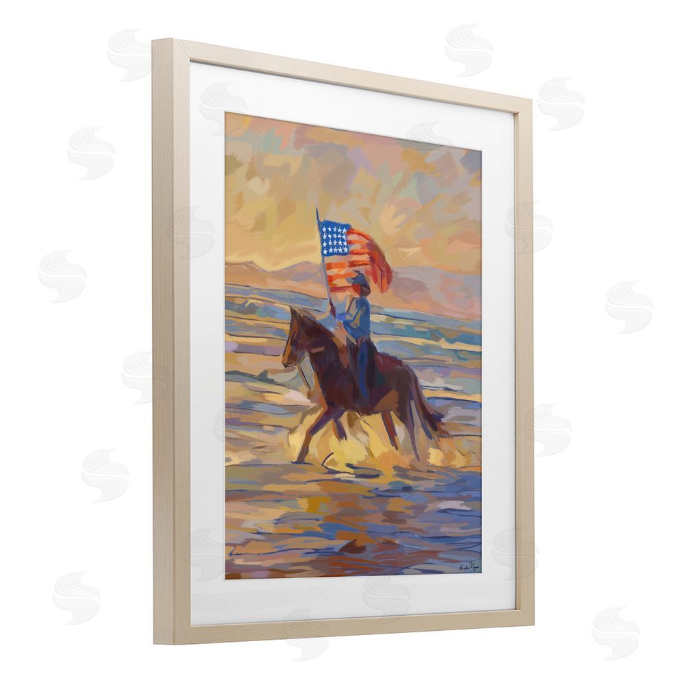 Amelia Noyes American Cowgirl Abstraction Birch Framed Print Under Glass Wall Art