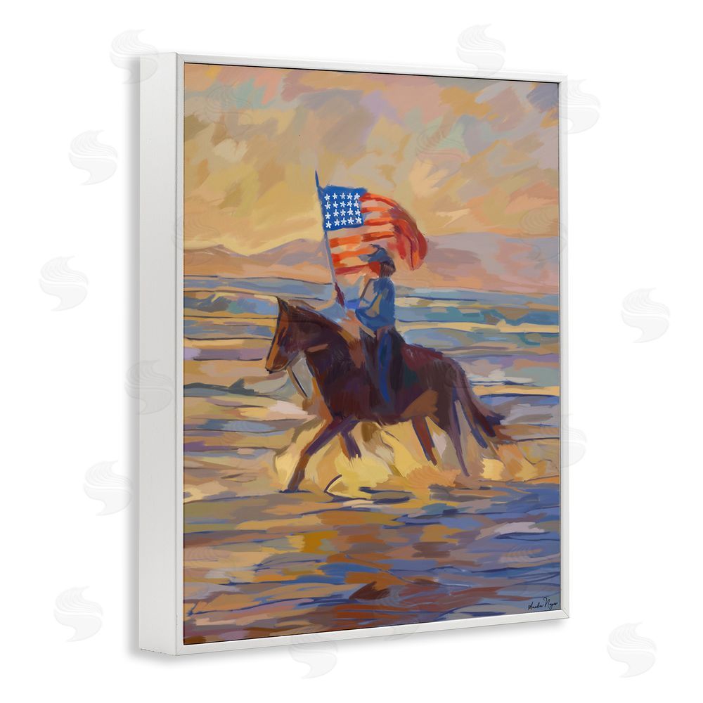 Amelia Noyes American Cowgirl Abstraction White Framed Giclee Wall Art Print