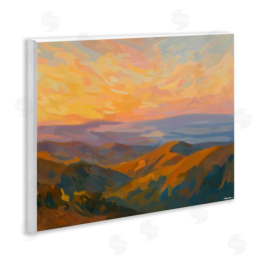 Amelia Noyes California Sunset Landscape Wall Plaque Art Print