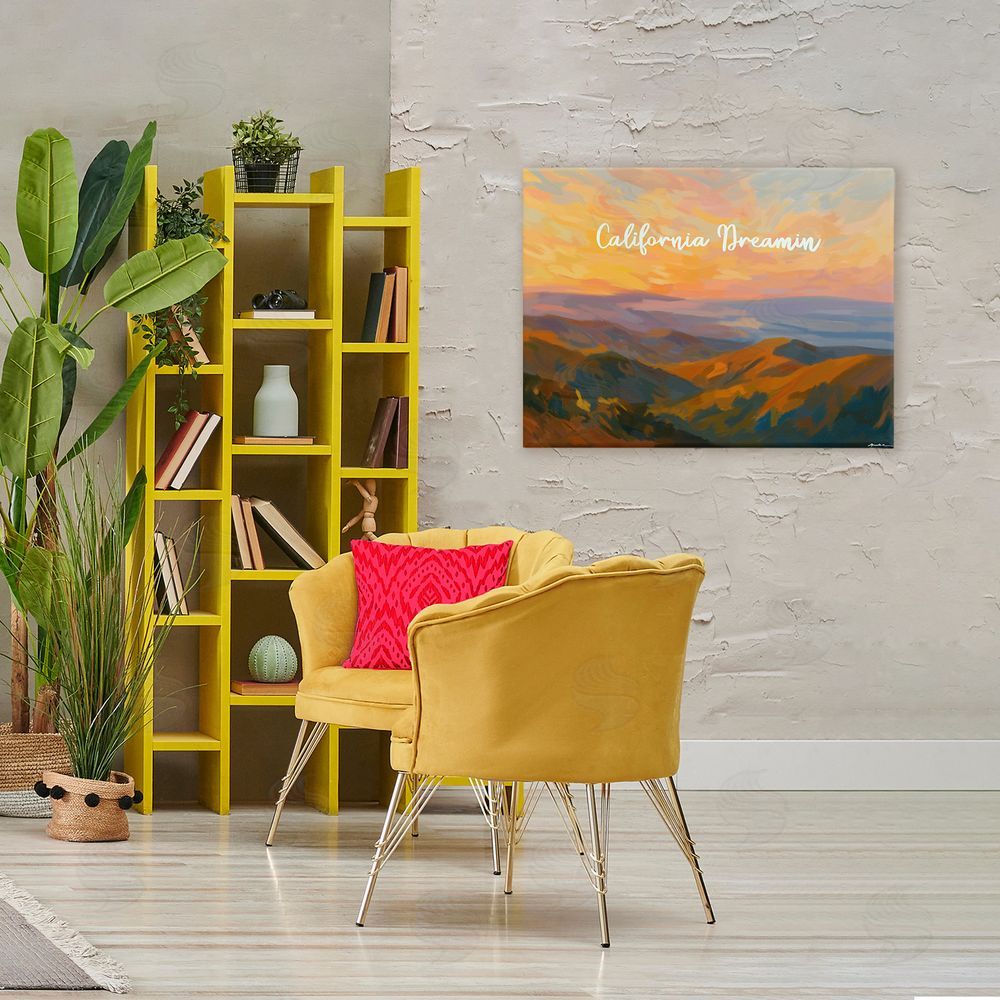 Amelia Noyes California Dreamin' Mountains Stretched Canvas Wall Art in Room
