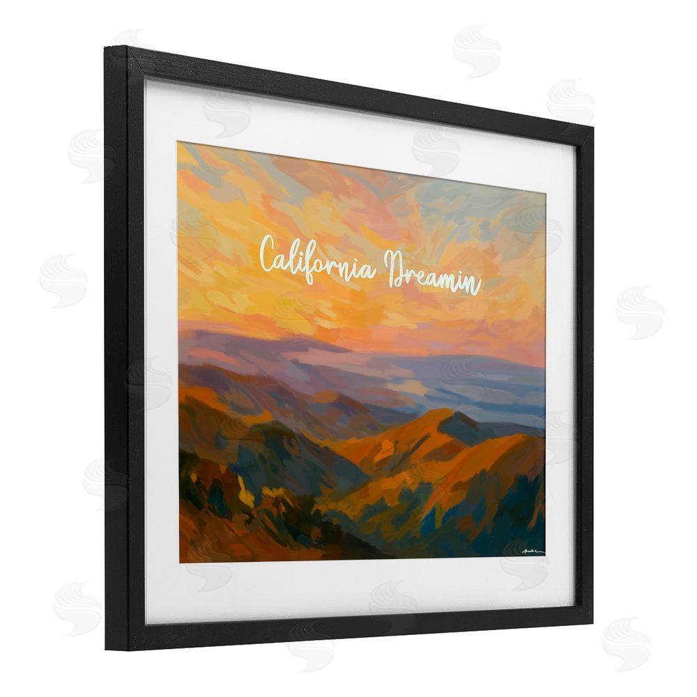 Amelia Noyes California Dreamin' Mountains Black Framed Print Under Glass Wall Art
