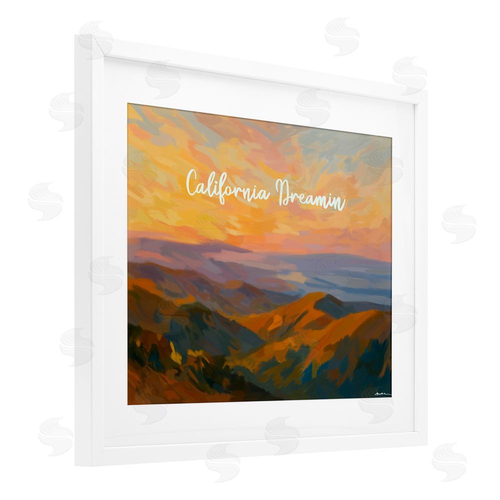 Amelia Noyes California Dreamin' Mountains White Framed Print Under Glass Wall Art