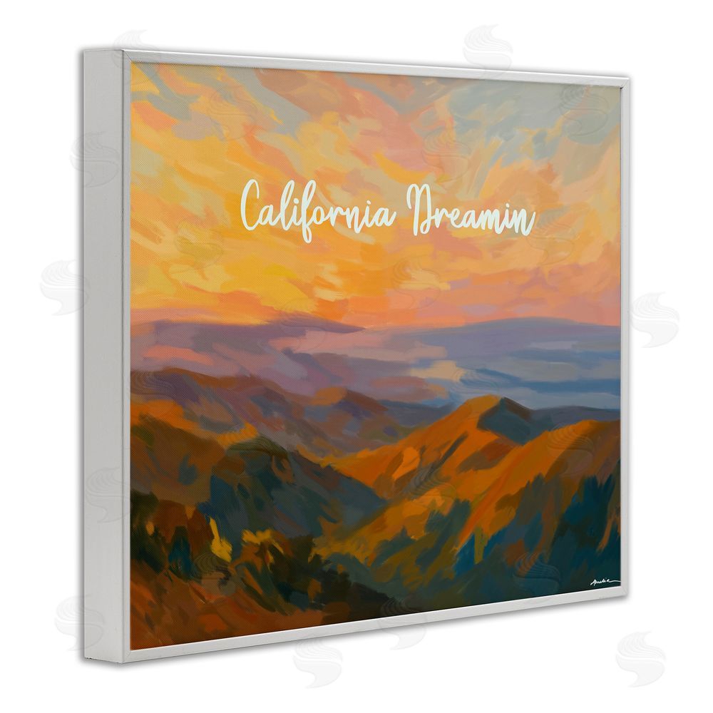 Amelia Noyes California Dreamin' Mountains White Framed Giclee Wall Art Print