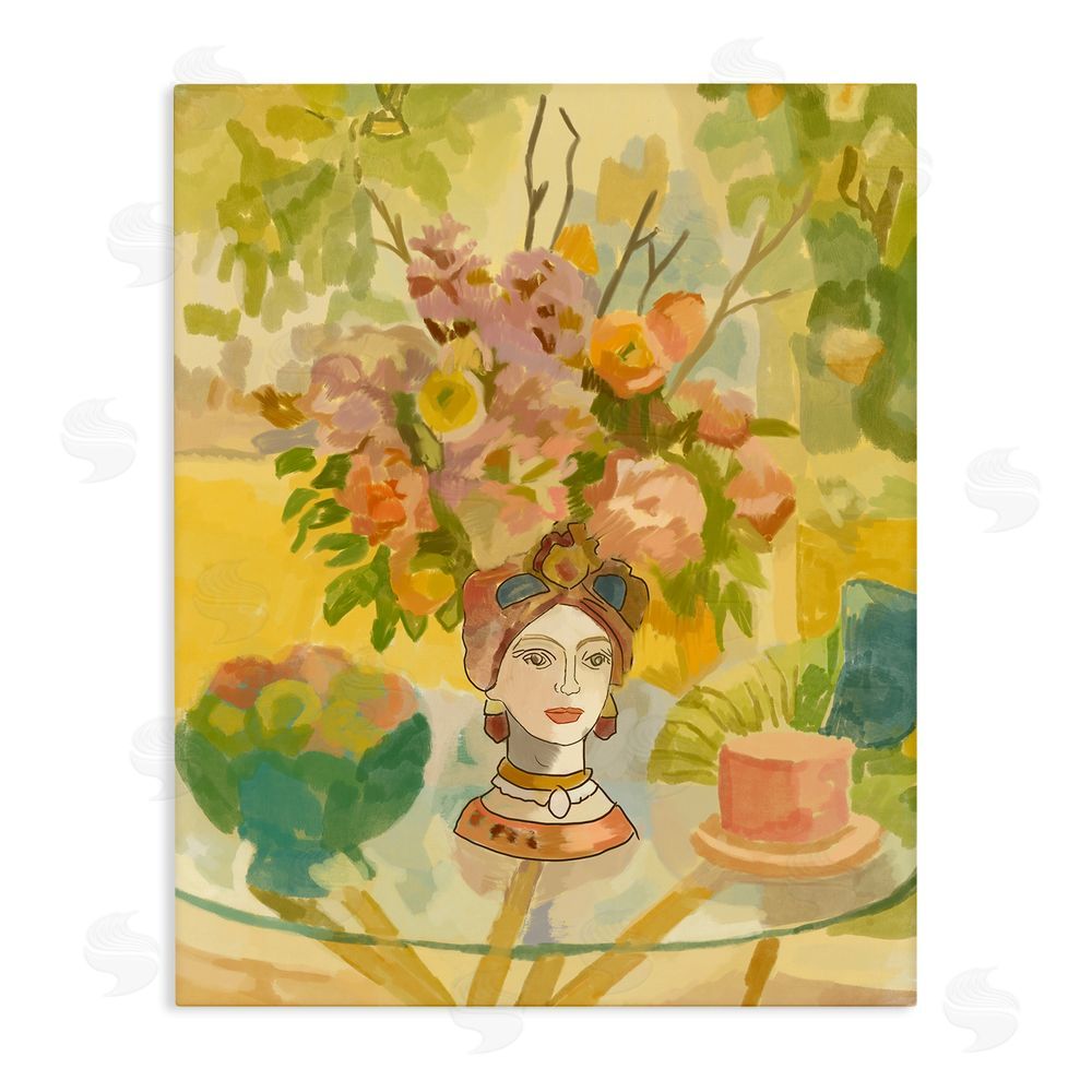 Amelia Noyes Flower Head Vase Stretched Canvas Wall Art