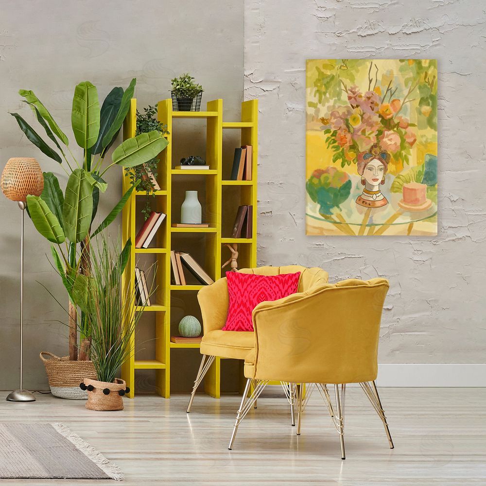 Amelia Noyes Flower Head Vase Stretched Canvas Wall Art in Room