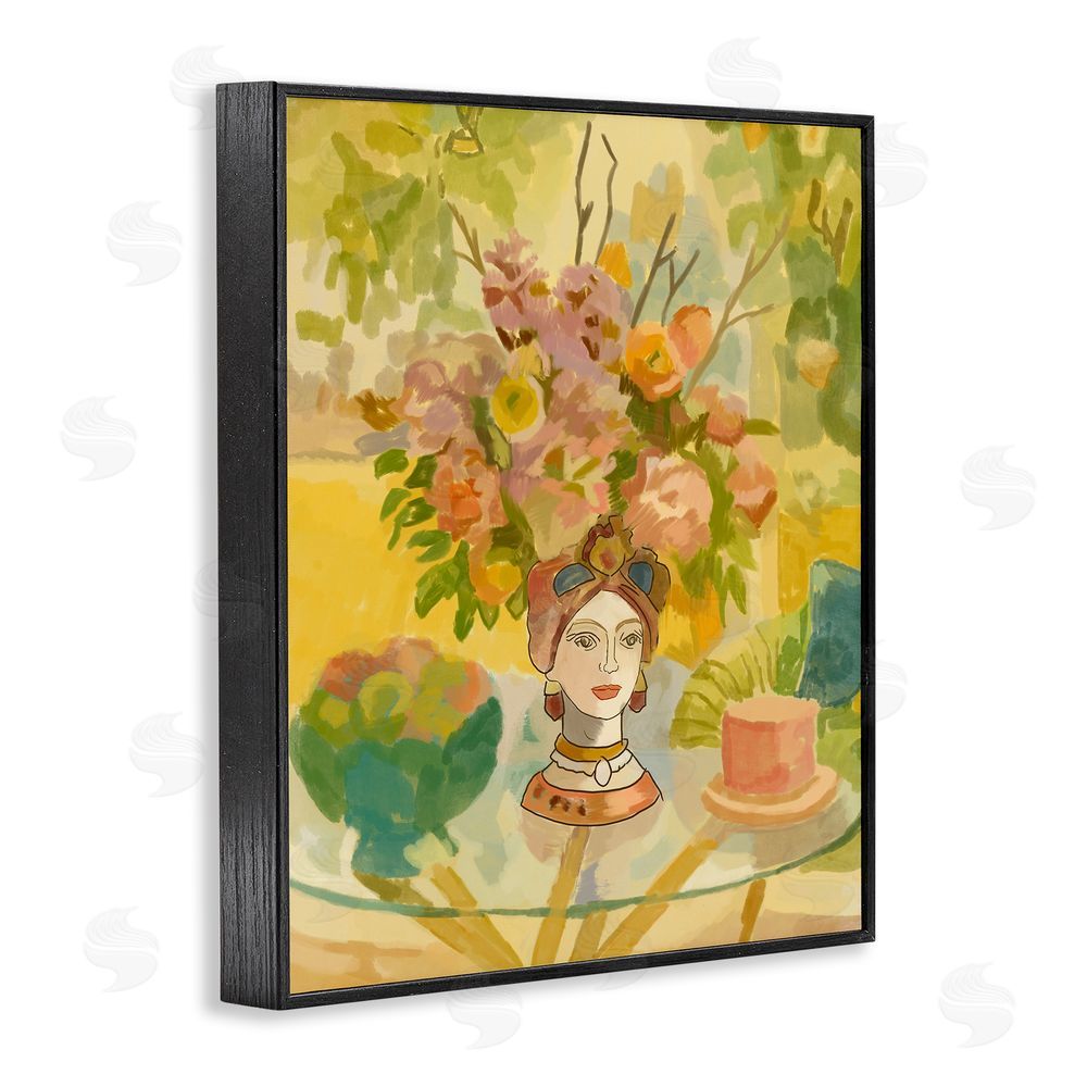 Amelia Noyes Flower Head Vase Blacked Framed Giclee Wall Art Print