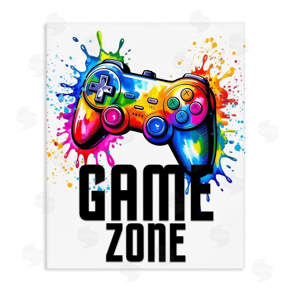 Kim Allen Game Zone Bright Splash Stretched Canvas Wall Art Print