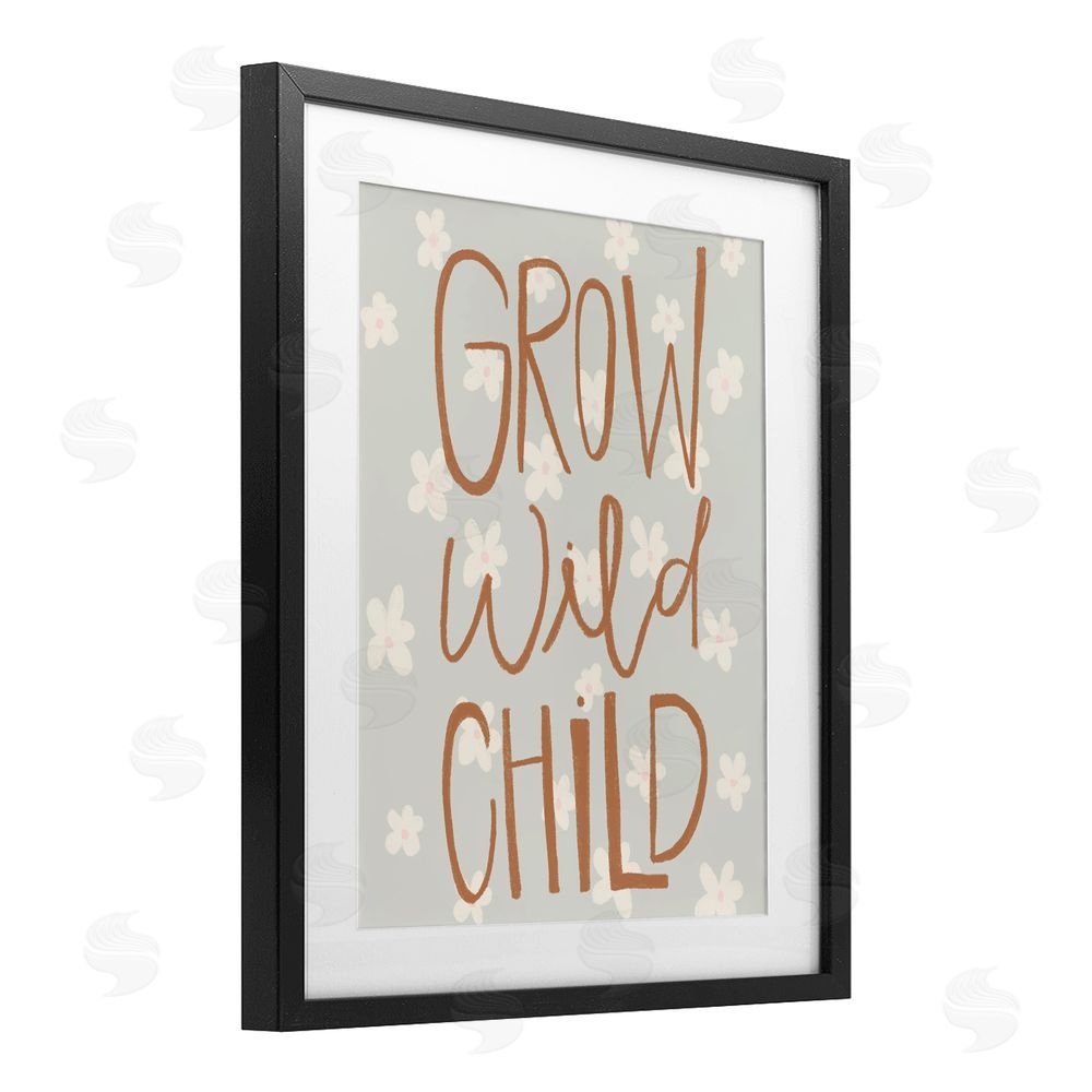 Katie Griggs Grow Wild Child Flowers Black Framed Print Under Glass Wall Art