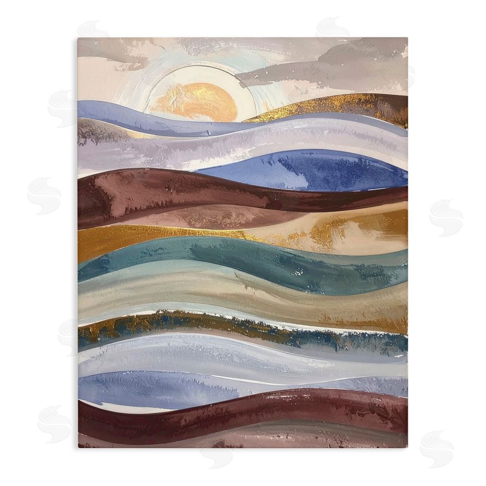 Alonza Saunders Layered Ocean Flow Stretched Canvas Wall Art Print