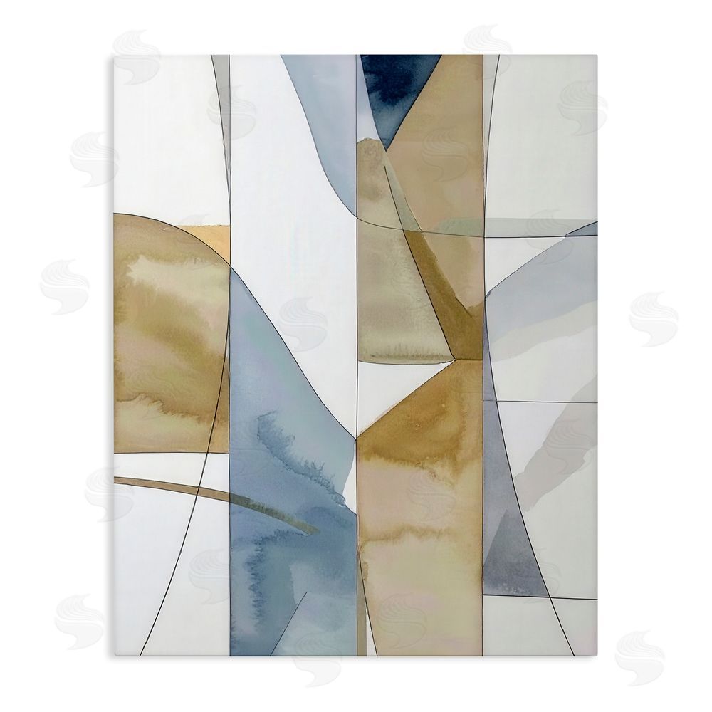 Alonza Saunders Geographic Abstract Sections Stretched Canvas Wall Art Print