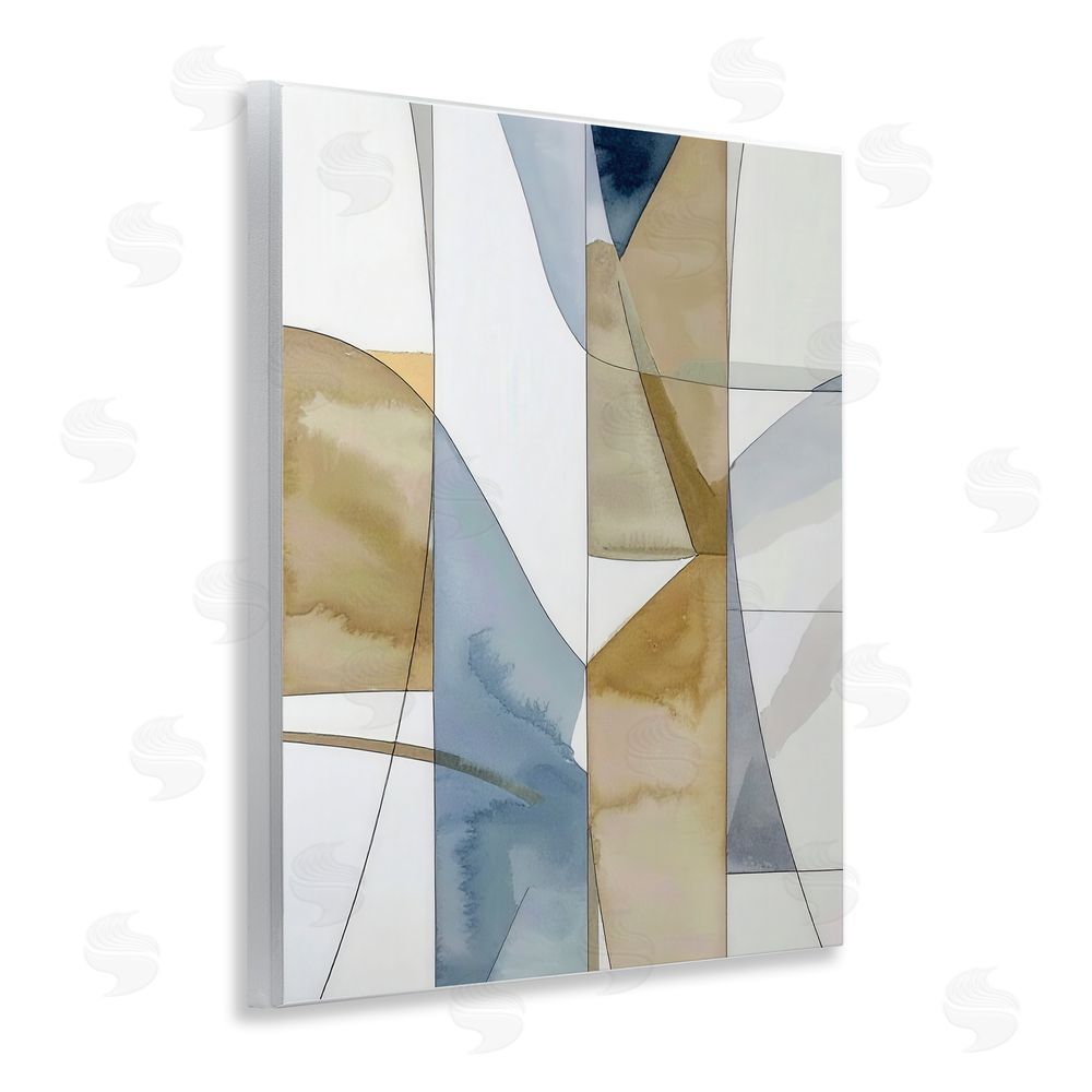 Alonza Saunders Geographic Abstract Sections Wooden Wall Plaque Art Print