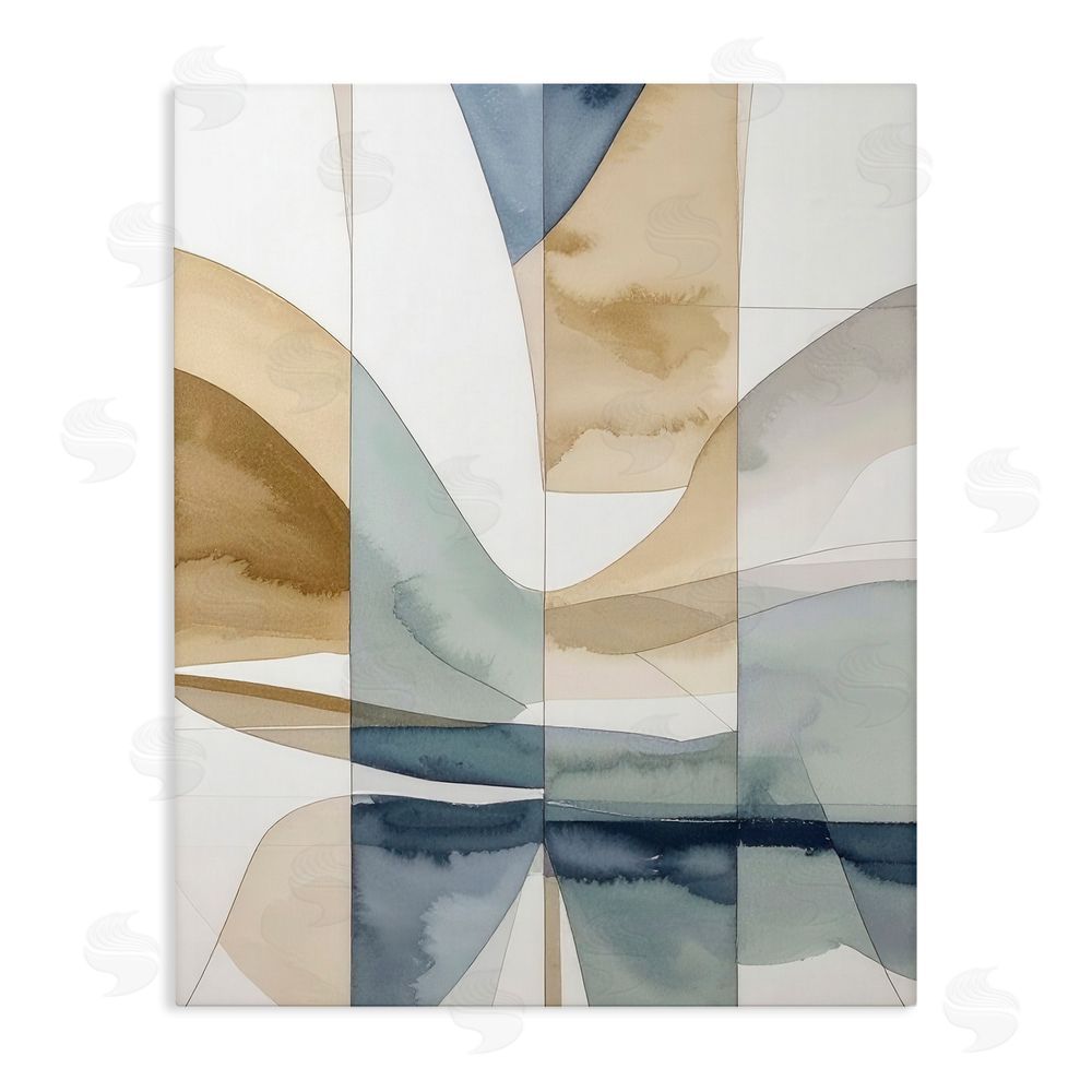 Alonza Saunders Geographic Fluid Abstraction Stretched Canvas Wall Art Print