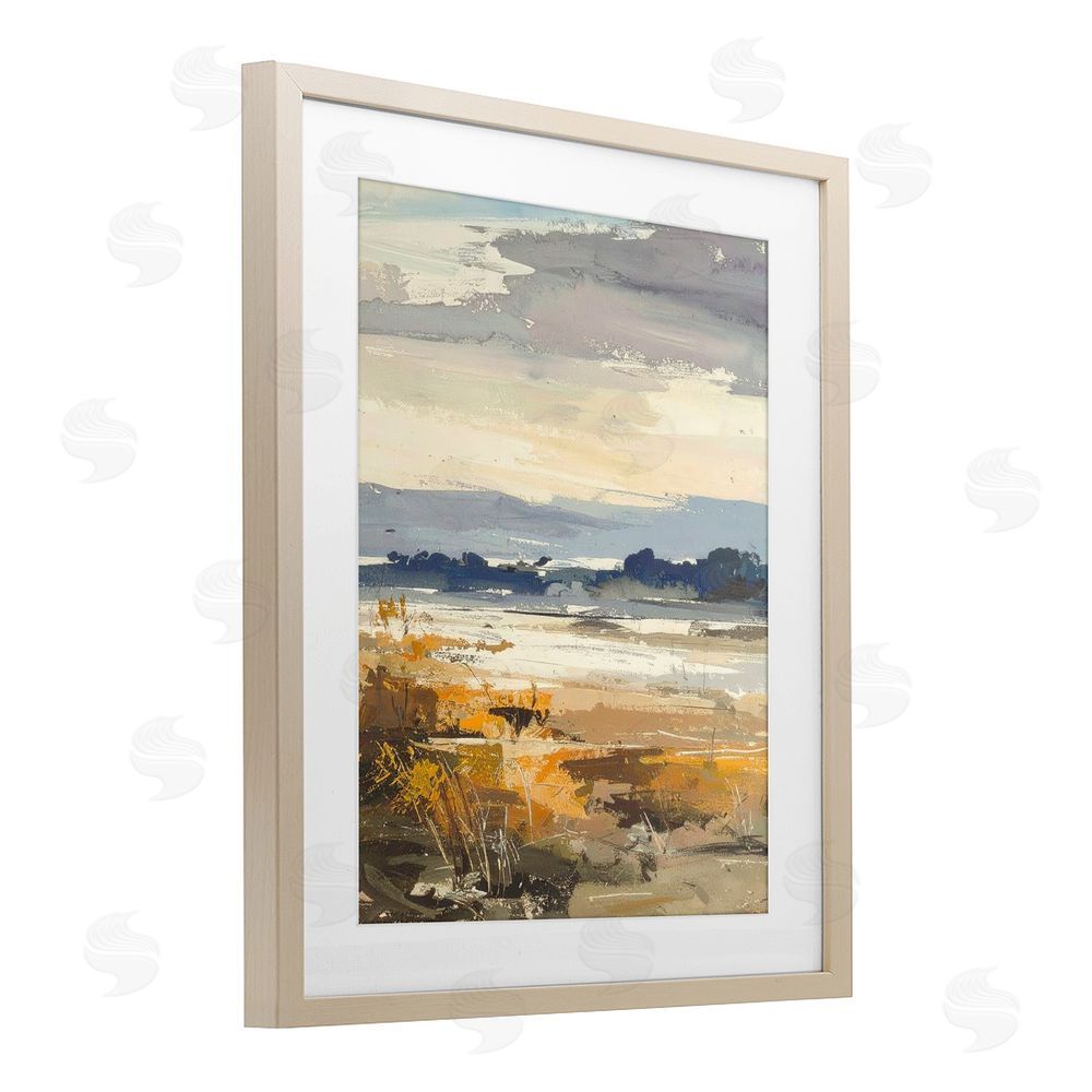 Alonza Saunders Distant Horizon Abstract Brown Framed Print Under Glass Wall Art