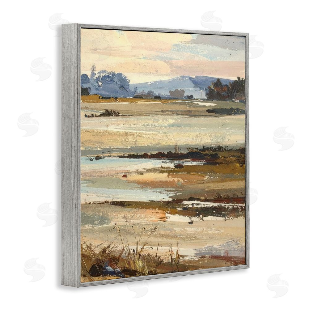 Alonza Saunders Distant Horizon Portrayal Gray Framed Giclee Wall Art Print
