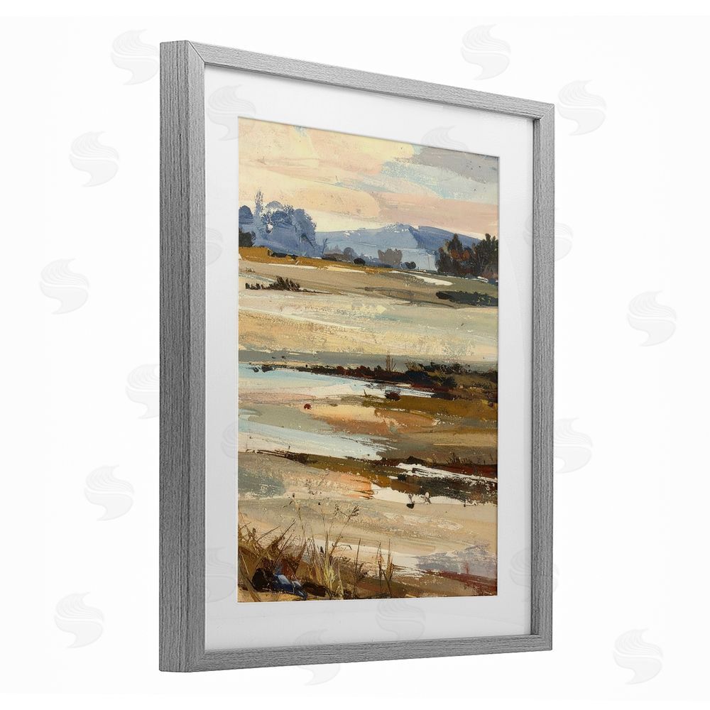 Alonza Saunders Distant Horizon Portrayal Gray Framed Print Under Glass Wall Art