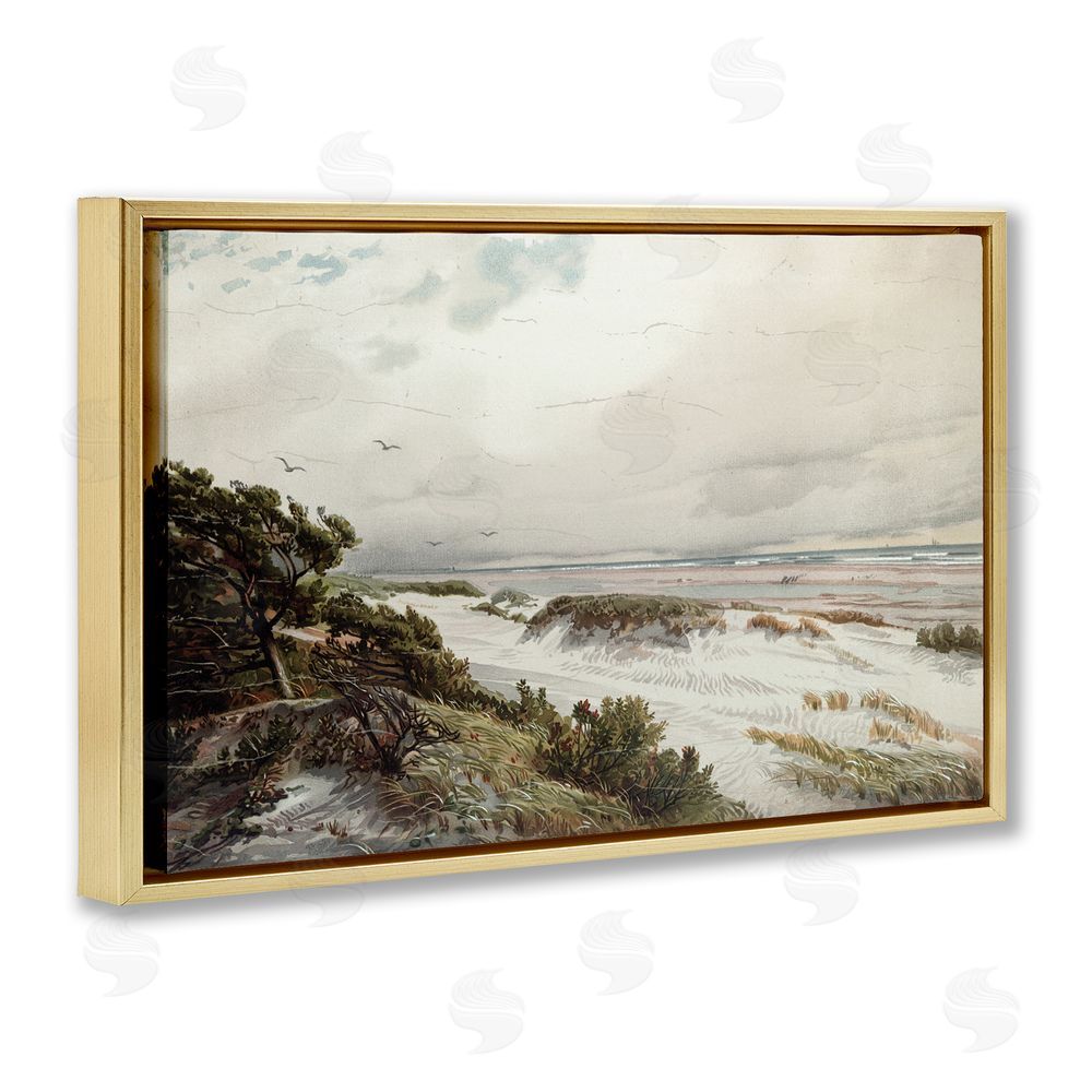 Lula Bijoux & co. Bountiful Success Beach Gold Floating Frame Canvas Wall Art Print