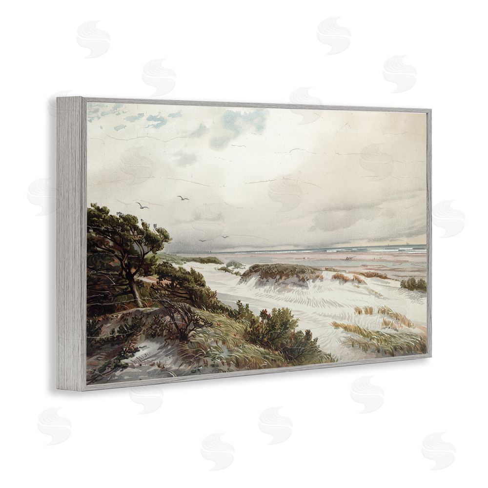 Lula Bijoux & co. Bountiful Success Beach Gray Framed Giclee Wall Art Print