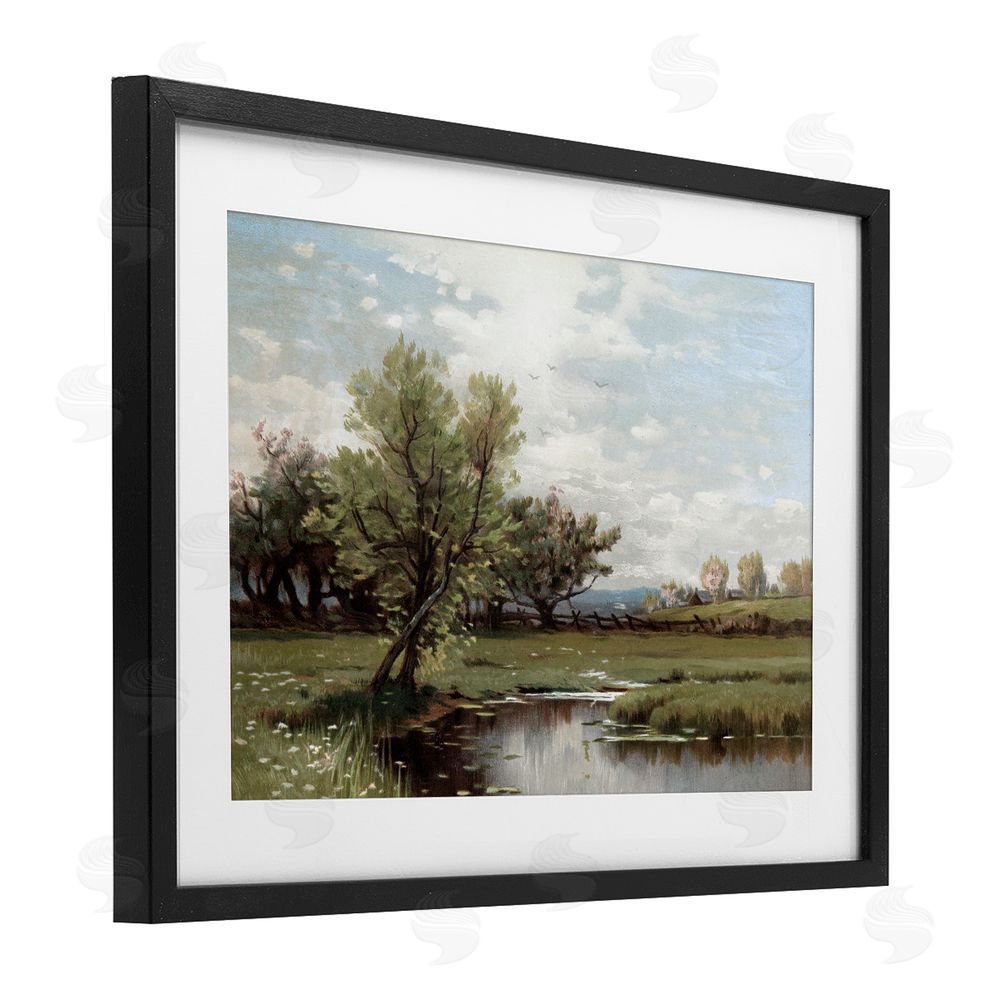 Lula Bijoux & co. Ecstatic Spring Landscape Black Framed Print Under Glass Wall Art