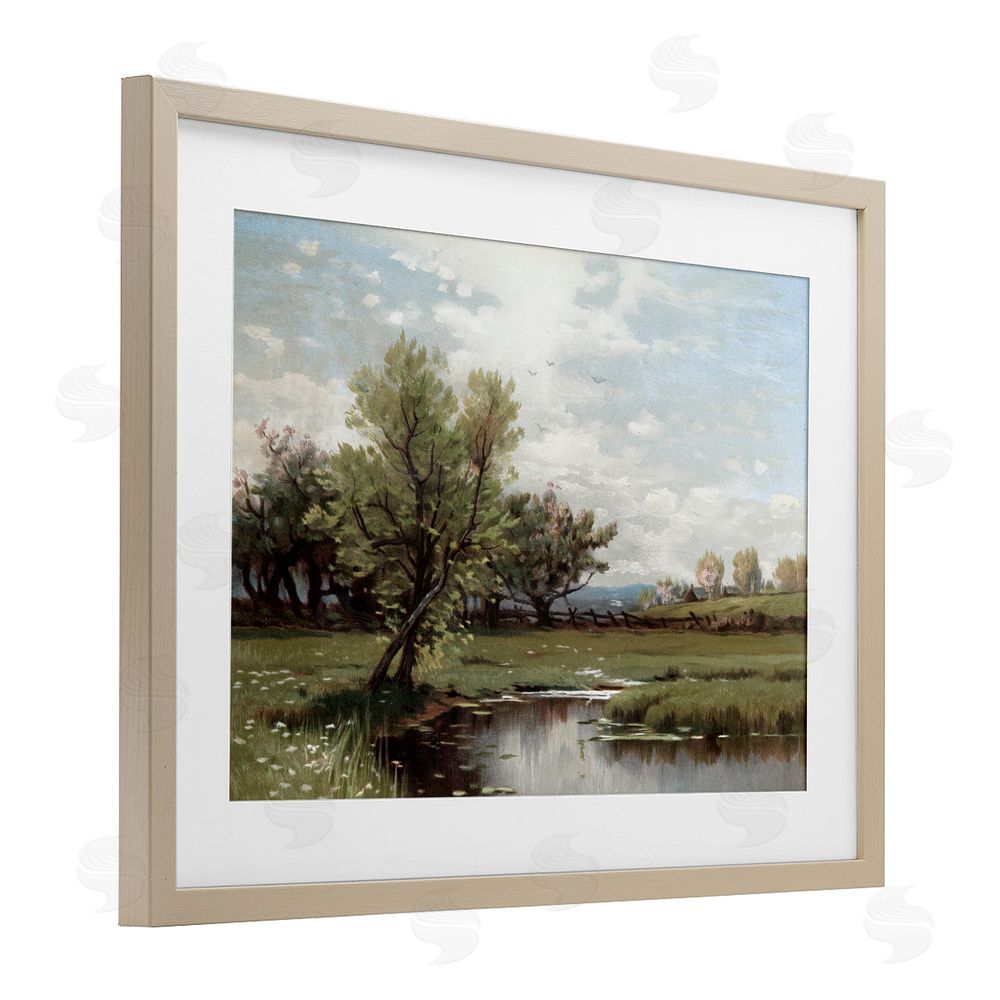 Lula Bijoux & co. Ecstatic Spring Landscape Brown Framed Print Under Glass Wall Art