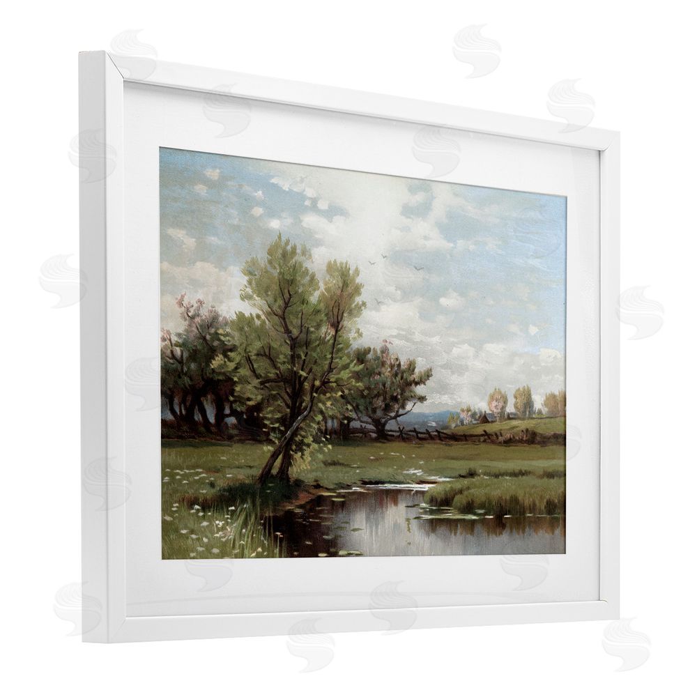 Lula Bijoux & co. Ecstatic Spring Landscape White Framed Print Under Glass Wall Art