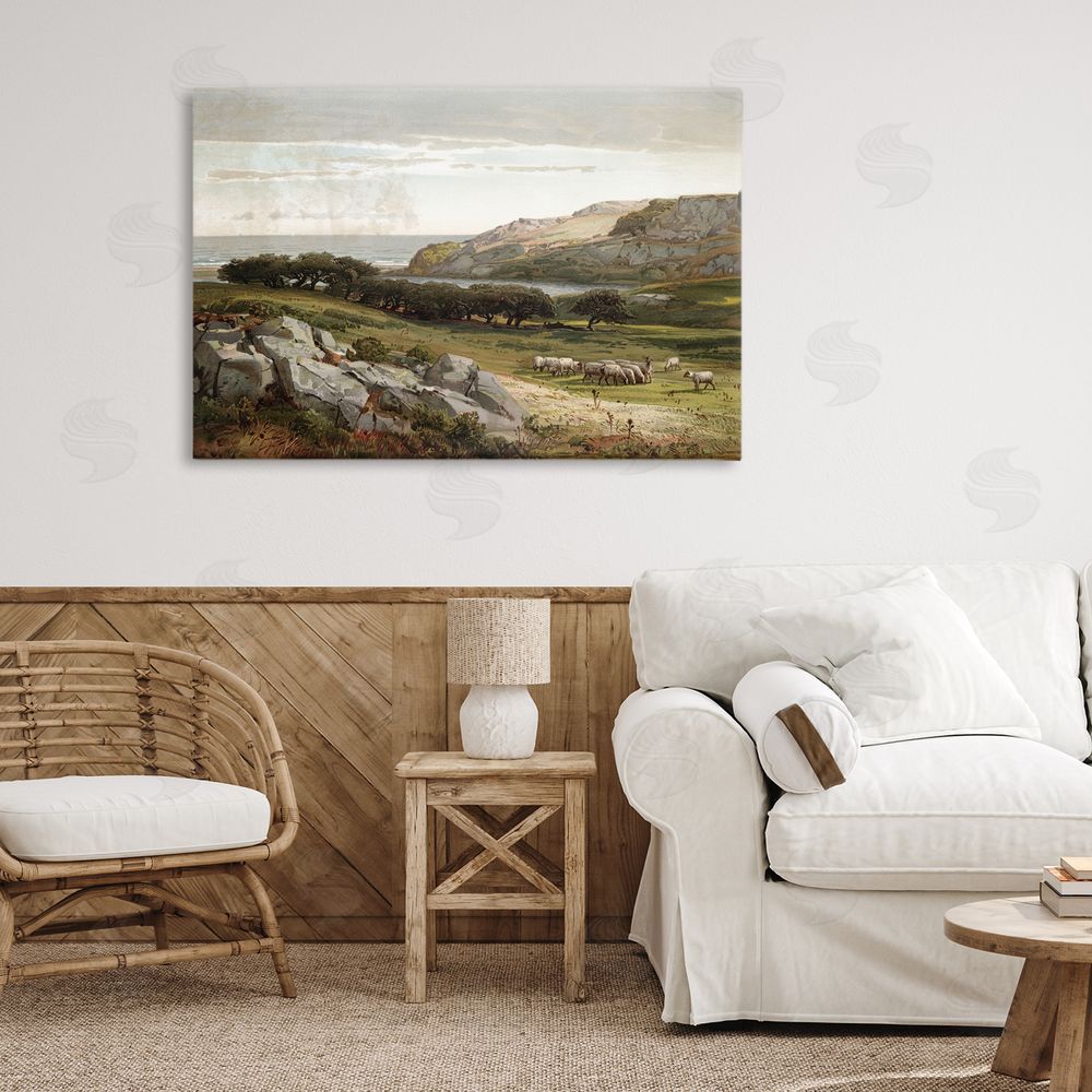 Lula Bijoux & co. Sheep in Passionate Landscape Stretched Canvas Wall Art in Room