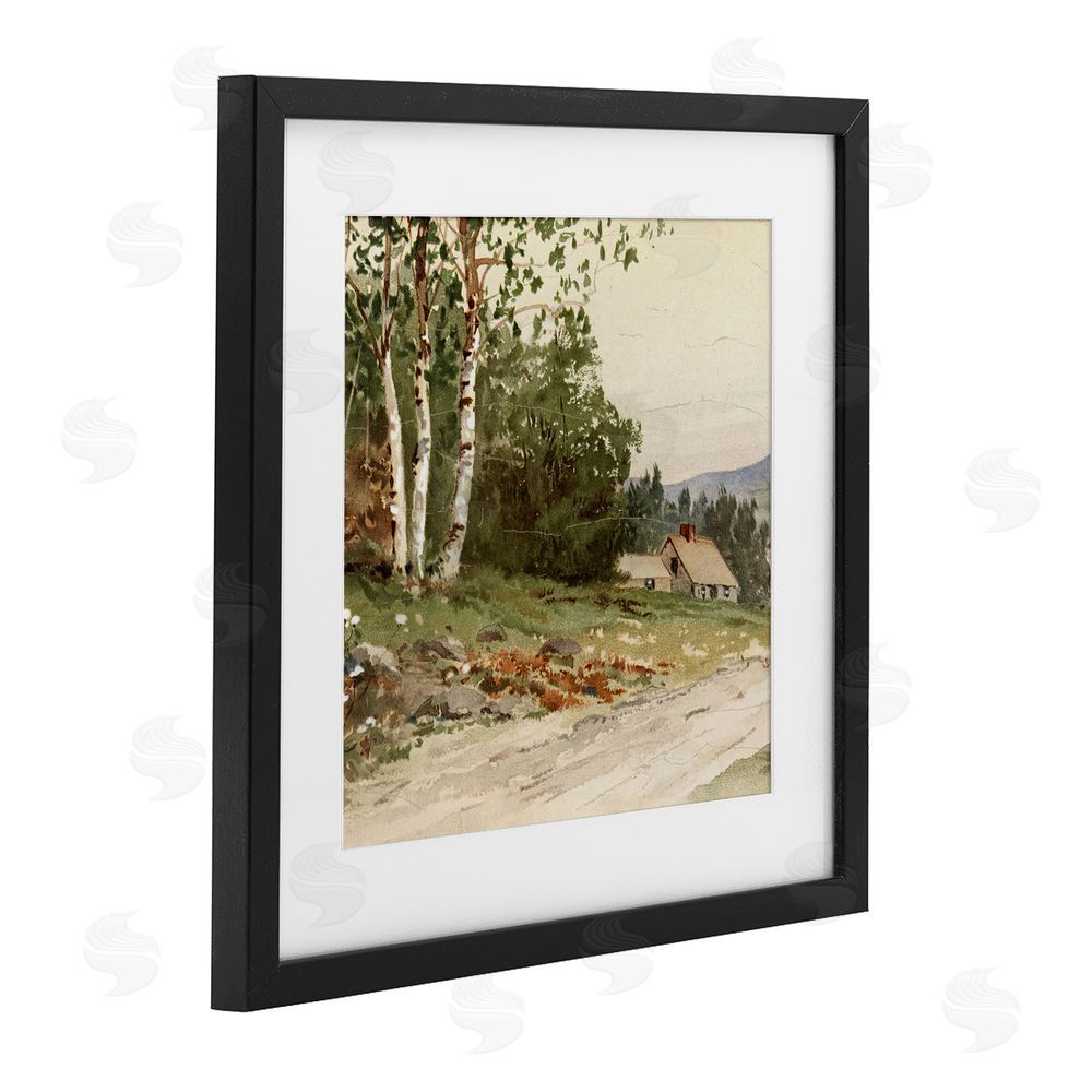 Lula Bijoux & co. Farm House Dirt Road Black Framed Print Under Glass Wall Art