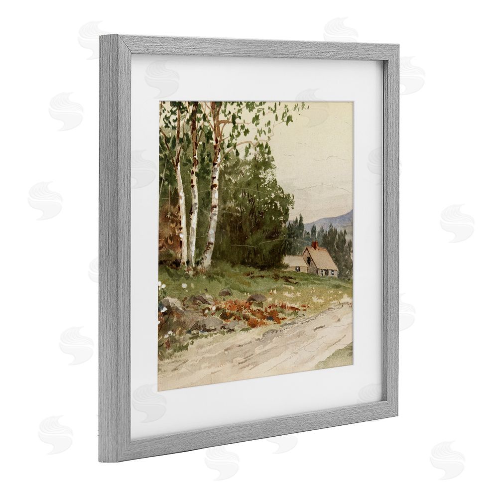 Lula Bijoux & co. Farm House Dirt Road Gray Framed Print Under Glass Wall Art