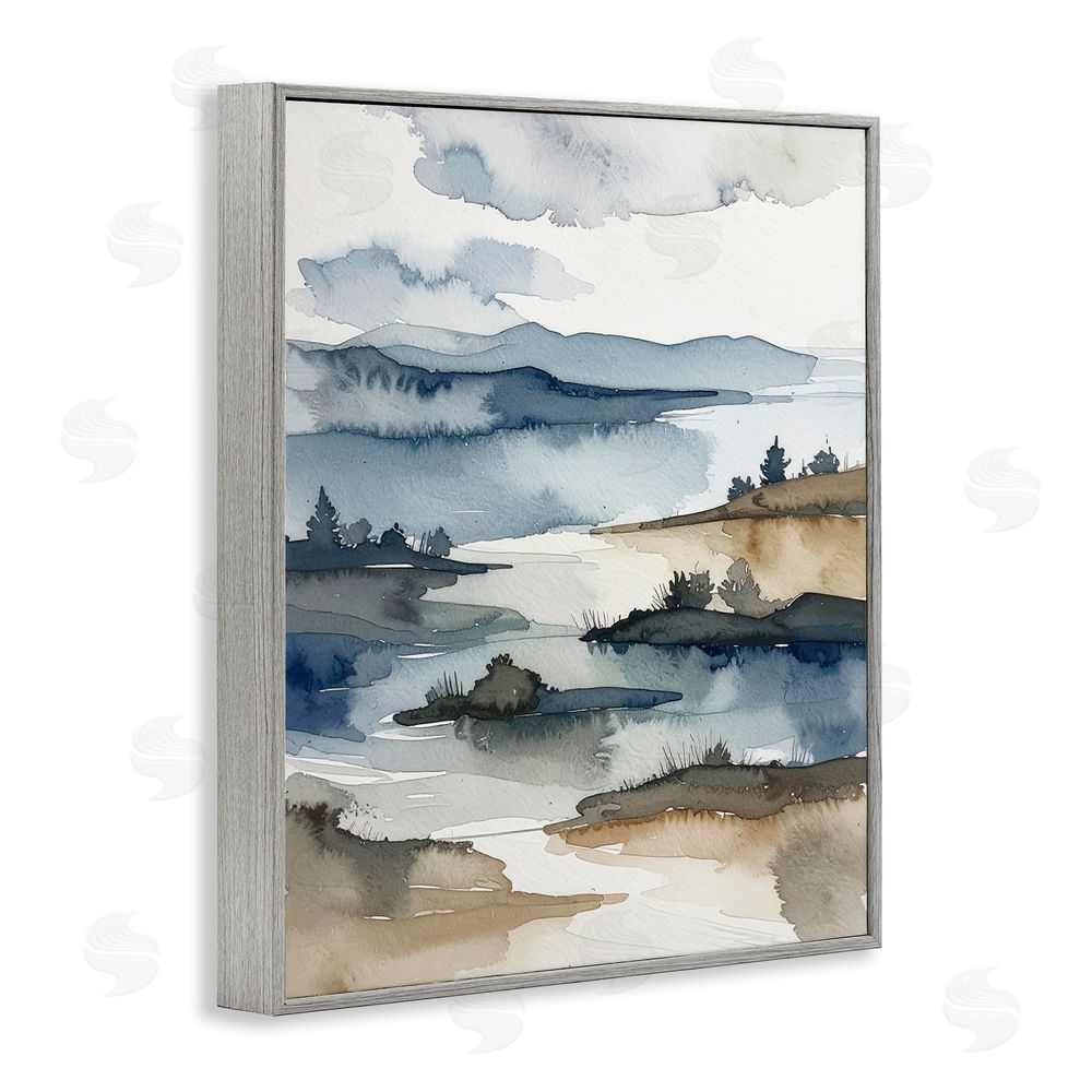 Alonza Saunders The Flow Of Water Gray Framed Giclee Wall Art Print