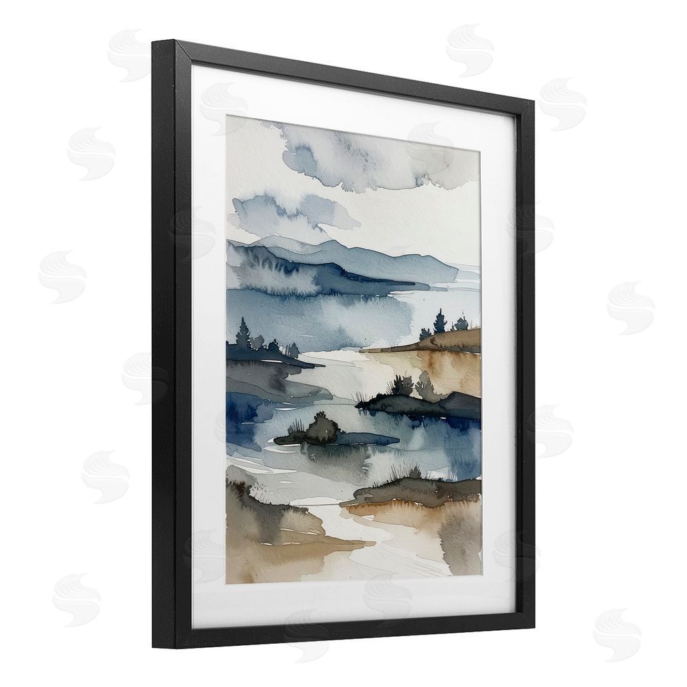 Alonza Saunders The Flow Of Water Black Framed Print Under Glass Wall Art