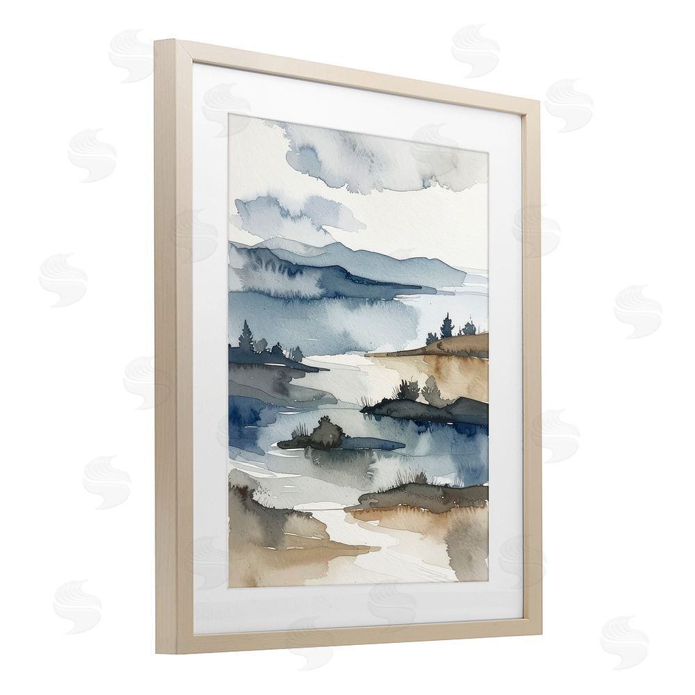 Alonza Saunders The Flow Of Water Brown Framed Print Under Glass Wall Art