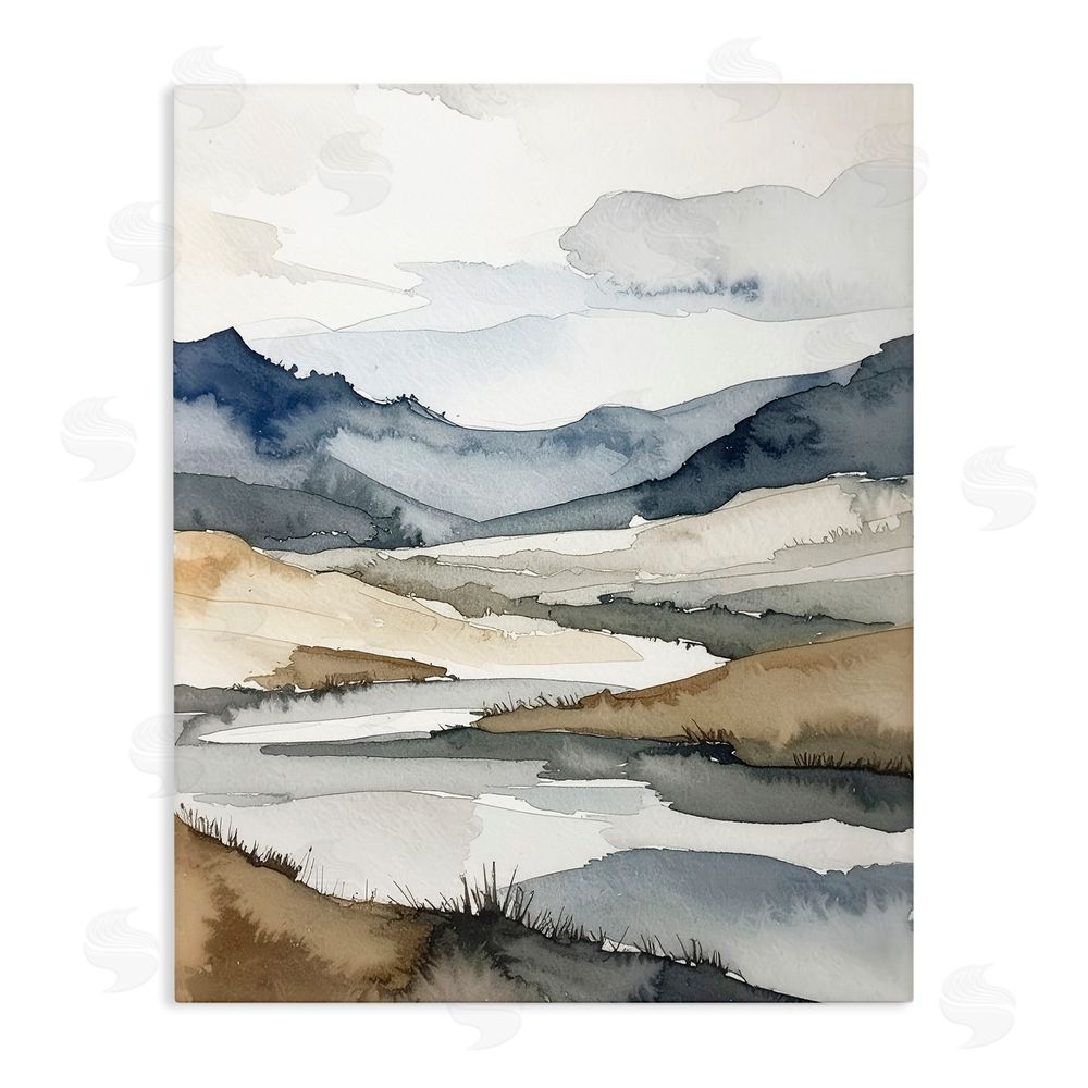 Alonza Saunders Flow Of Water River Stretched Canvas Wall Art Print