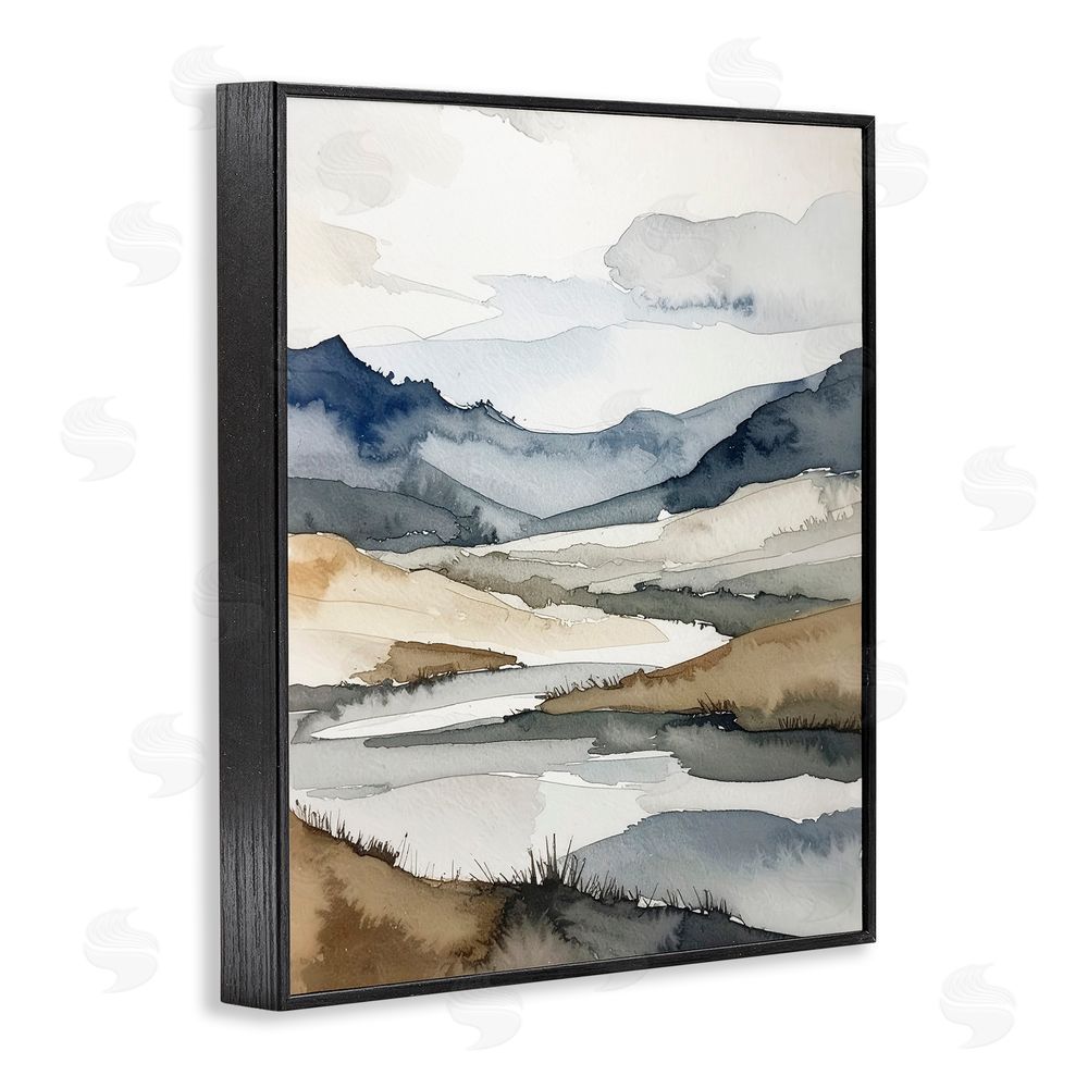 Alonza Saunders Flow Of Water River Black Framed Giclee Wall Art Print