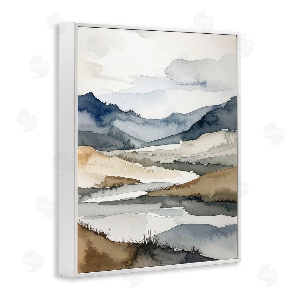 Alonza Saunders Flow Of Water River White Framed Giclee Wall Art Print