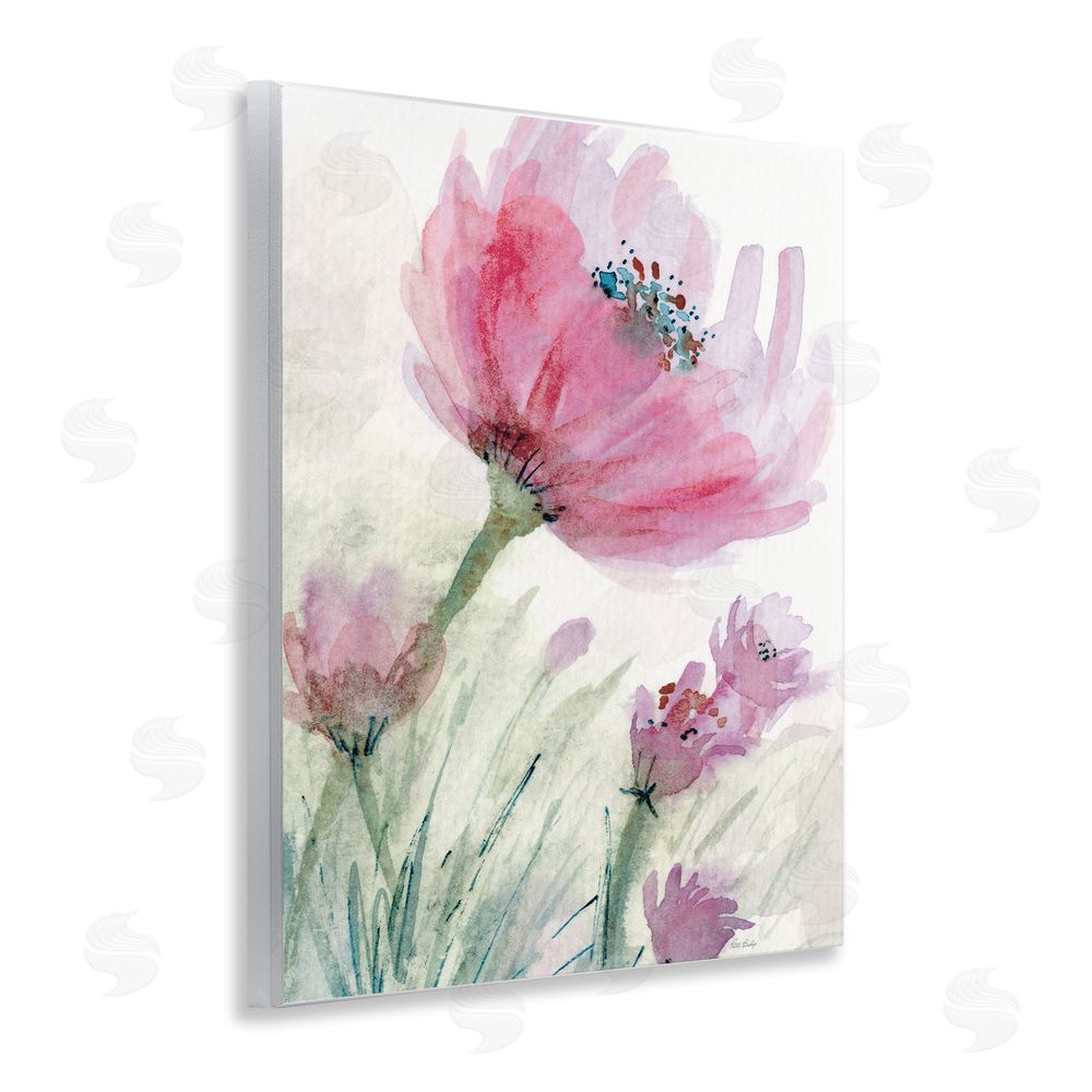 Patti Bishop Pink Flower & Speckled Stamen Wooden Wall Plaque Art Print