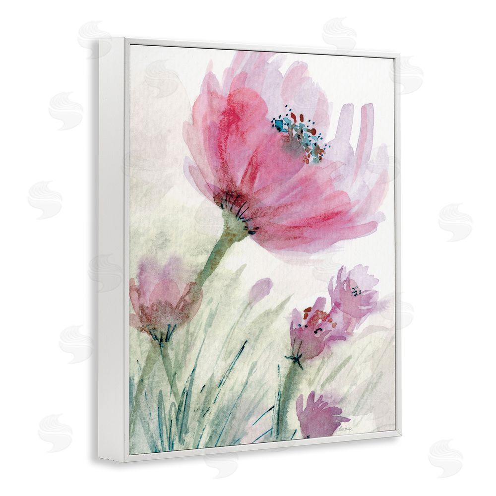 Patti Bishop Pink Flower & Speckled Stamen White Framed Giclee Wall Art Print