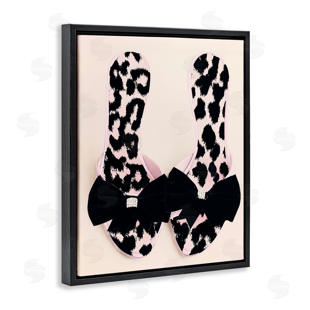 Annabelle Hall Cat Walk Spotted Shoes Black Floating Frame Canvas Wall Art Print