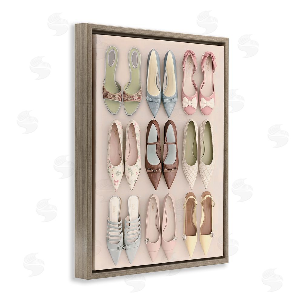 Annabelle Hall Beatrice's Closet Shoes Brown Floating Frame Canvas Wall Art Print
