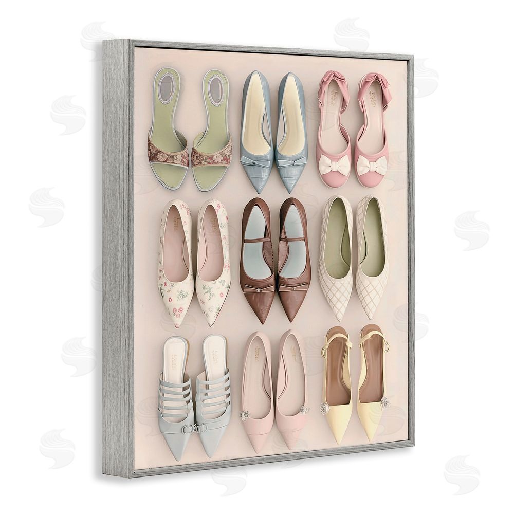 Annabelle Hall Beatrice's Closet Shoes Gray Framed Giclee Print Wall Art