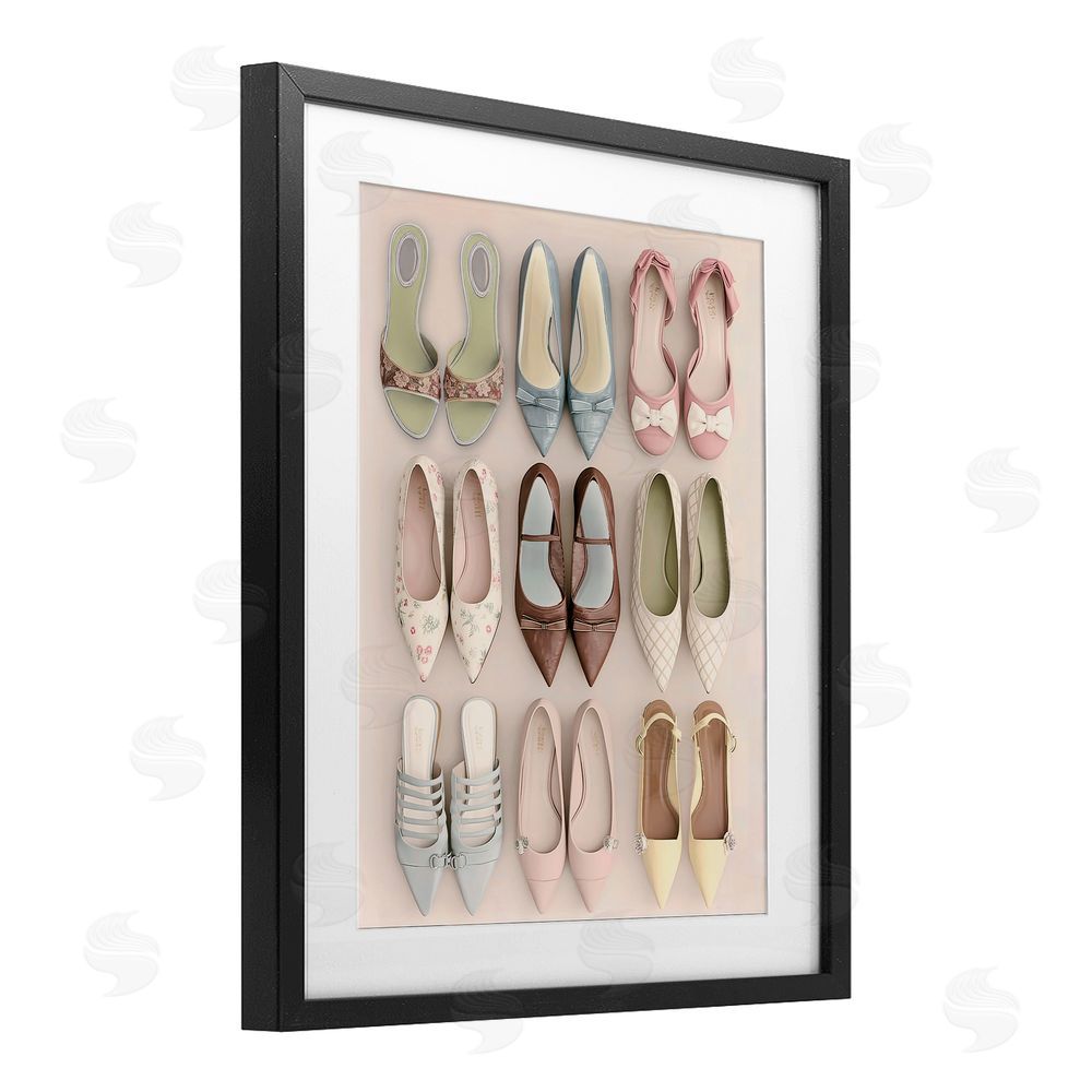 Annabelle Hall Beatrice's Closet Shoes Black Framed Print Under Glass Wall Art