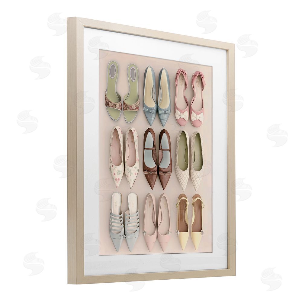 Annabelle Hall Beatrice's Closet Shoes Brown Framed Print Under Glass Wall Art