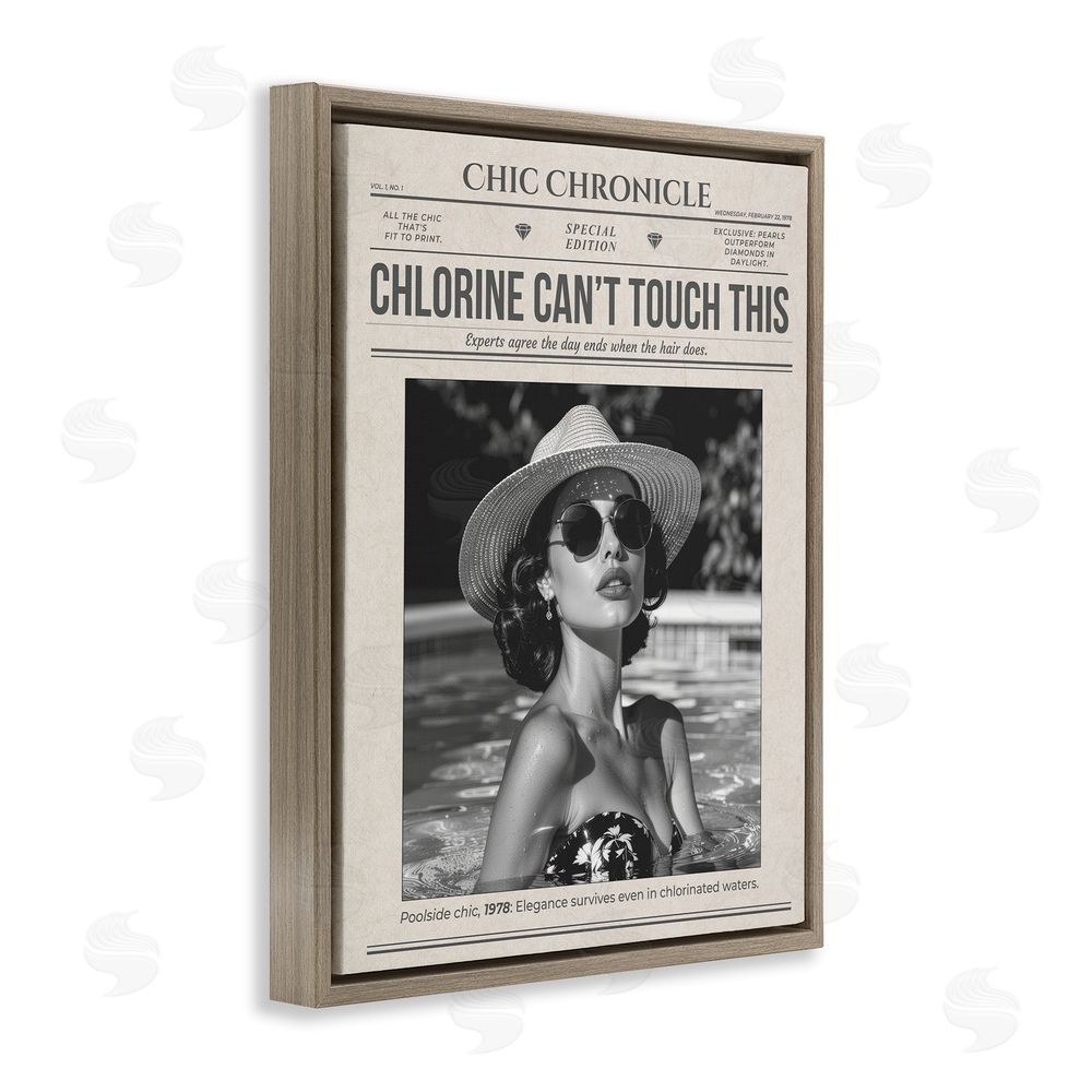 A Barefoot Stylist Chic Chronical Vintage Magazine Brown Floating Frame Canvas Wall Art Print