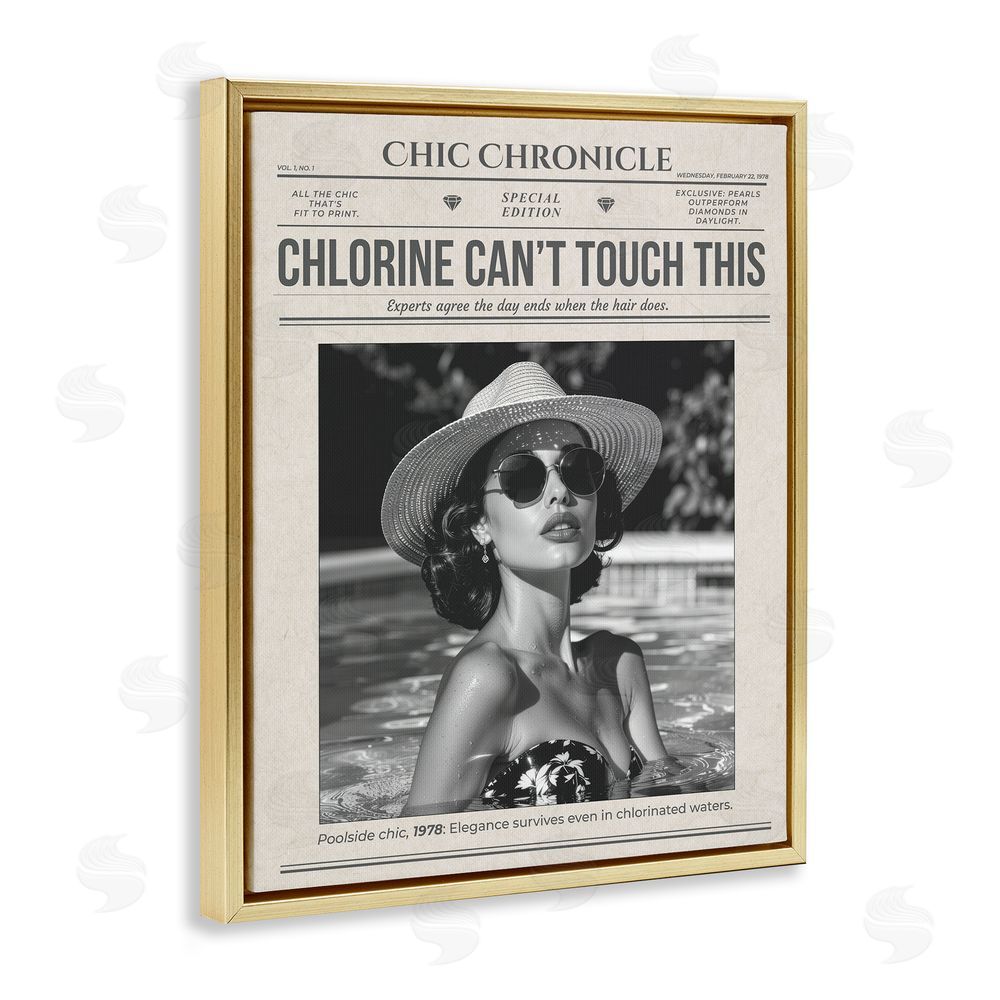 A Barefoot Stylist Chic Chronical Vintage Magazine Gold Floating Frame Canvas Wall Art Print