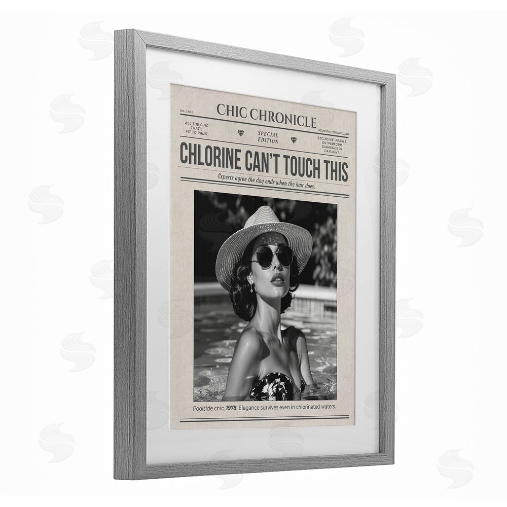 A Barefoot Stylist Chic Chronical Vintage Magazine Gray Framed Print Under Glass Wall Art