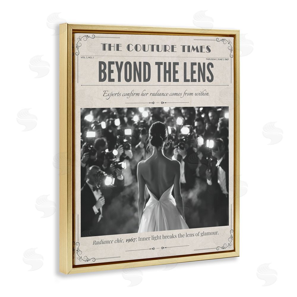 A Barefoot Stylist The Couture Times Magazine Gold Floating Frame Canvas Wall Art Print