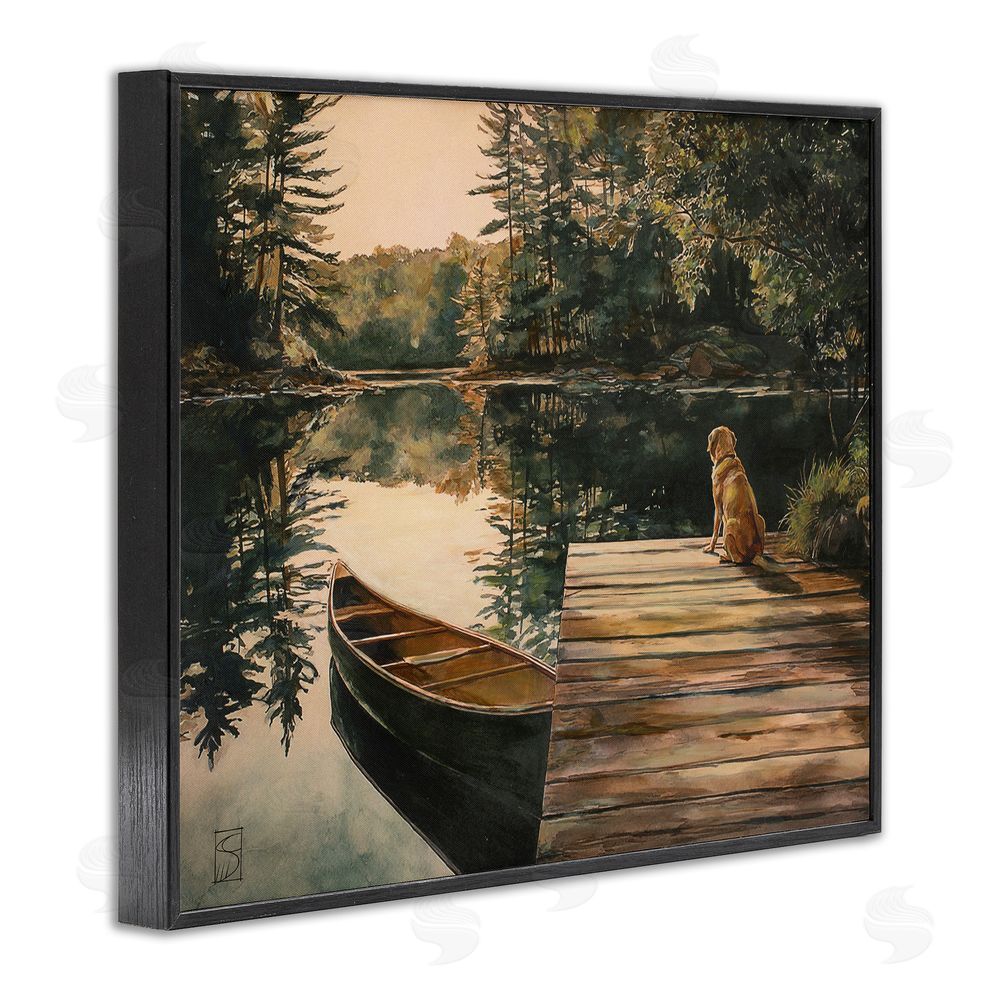 Sara Culpepper Lake Life at Sunset Black Framed Giclee Print Wall Art
