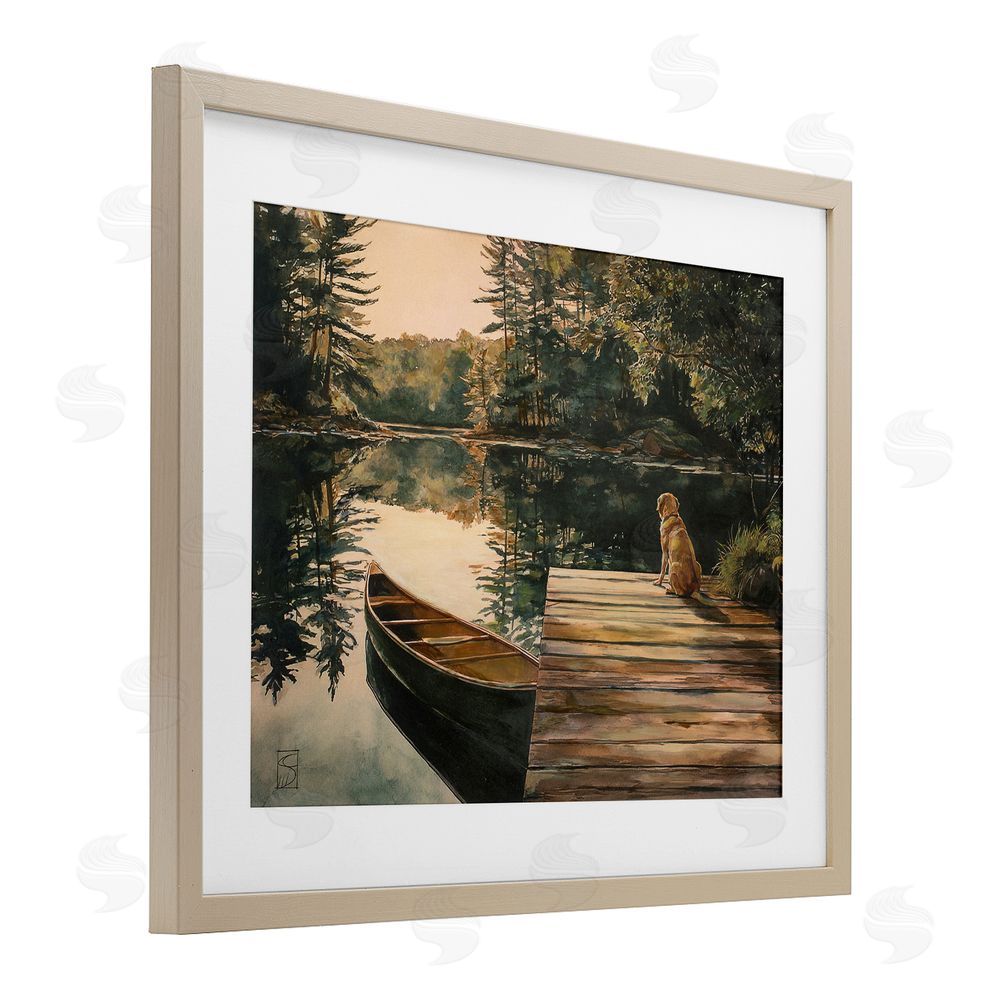 Sara Culpepper Lake Life at Sunset Brown Framed Print Under Glass Wall Art