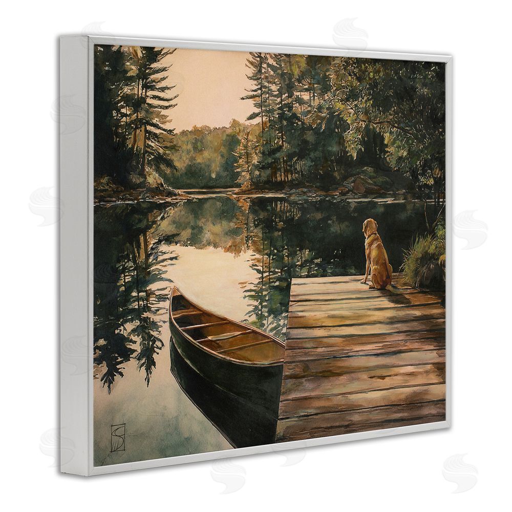 Sara Culpepper Lake Life at Sunset White Framed Giclee Print Wall Art